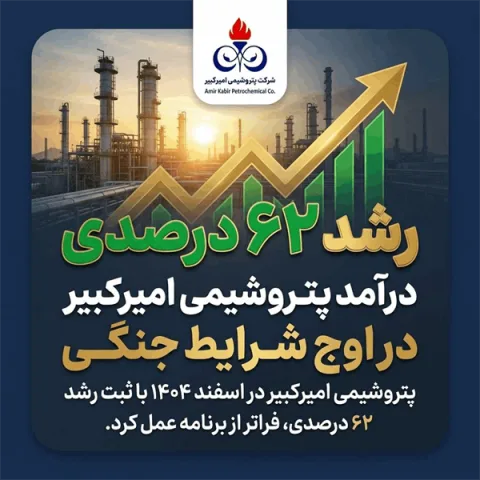 رشد ۶۲ درصدی درآمد پتروشیمی امیرکبیر در اوج شرایط جنگی