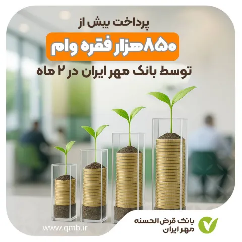 پرداخت بیش از 850هزار فقره وام توسط بانک مهر ایران در 2 ماه