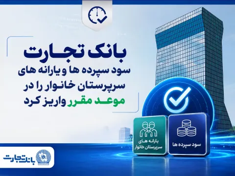 در موعد مقرر ؛ بانک تجارت سود سپرده‌ها و یارانه‌های سرپرستان خانوار را واریز کرد